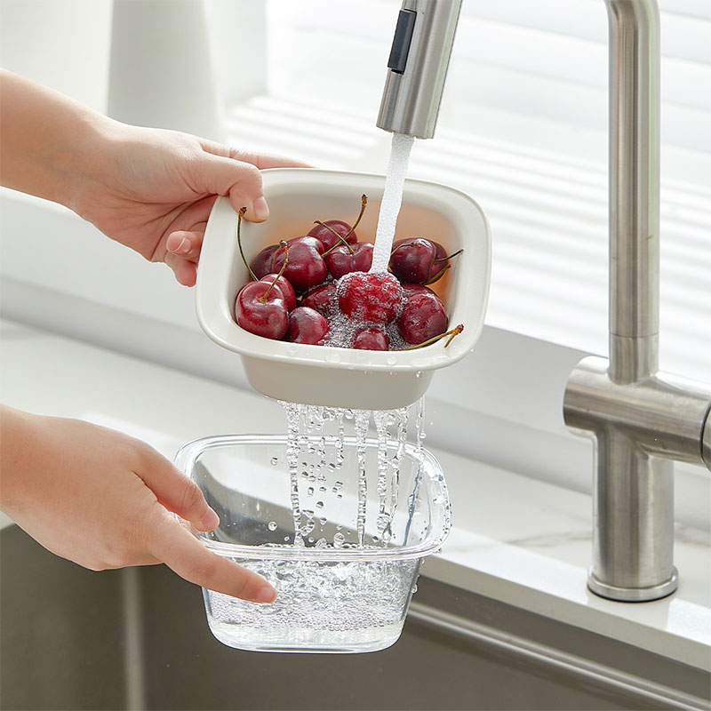 摩登主妇双层洗水果神器沥水篮厨房家用新款客厅淋水篮精致小果盘
