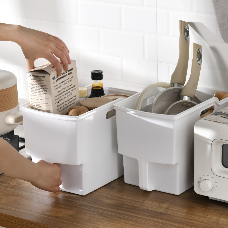 厨房置物架调料品锅盖整理箱锅具收纳筐橱柜下水槽分类杂物盒神器