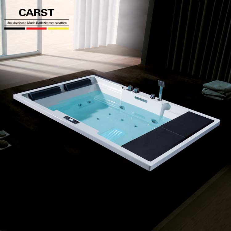 德国CARST嵌入式双人按摩浴缸亚克力1米85气泡冲浪幻彩恒温带电视