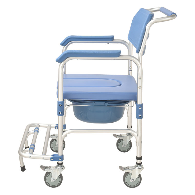 老人带轮坐便椅洗澡椅轮孕妇残疾人移动马桶椅冲凉座便凳子沐浴椅