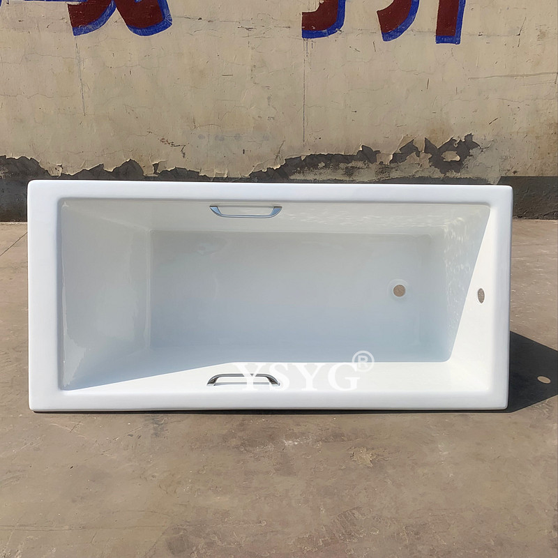 简派卫浴嵌入式铸铁搪瓷浴缸1.7米成人安全淋泡一体全身洗澡方盆