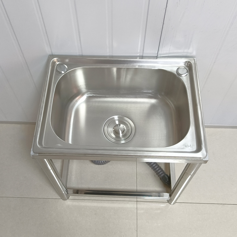 简易洗手池阳台洗菜盆单槽带支架洗碗池洗碗槽厨房不锈钢水槽加厚