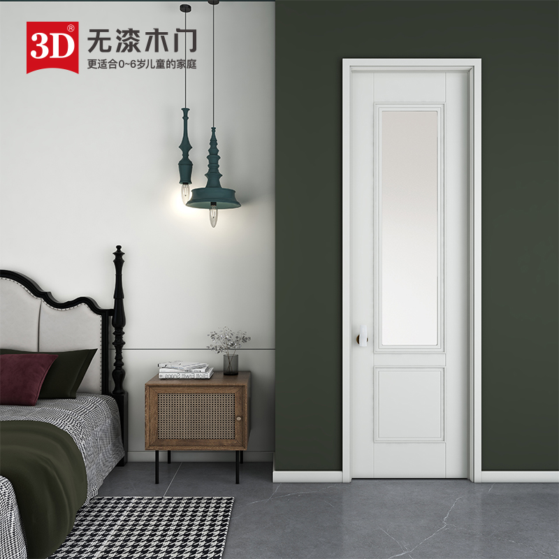 3D无漆木门 卧室门室内门移门厨卫门木门套装门D-912
