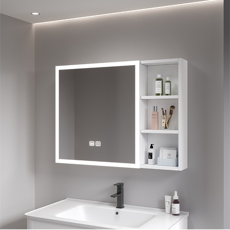 太空铝浴室柜加厚镜柜单独洗手间卫生间浴室镜子置物架化妆智能镜
