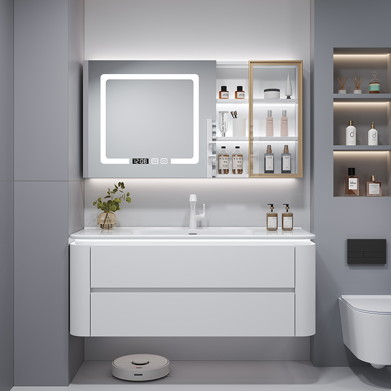 卡贝智能浴室柜组合陶瓷一体洗手洗脸盆柜卫生间现代简约洗漱台盆