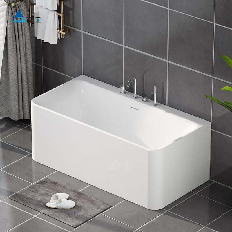 新品澳金独立式浴缸家用卫生间欧式浴缸1.3米小户型靠墙款浴缸