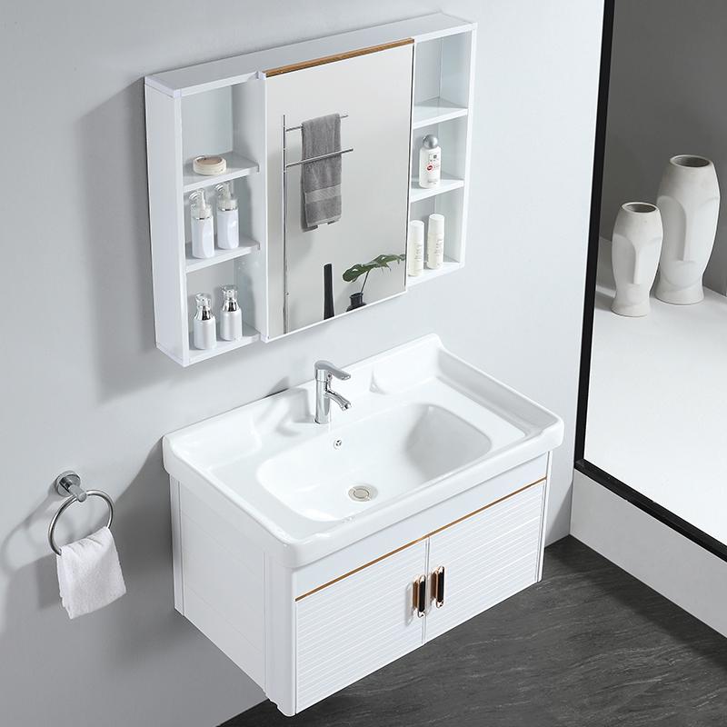 岩板浴室柜组合一体洗脸盆面盆卫生间洗手池卫浴太空铝合金洗漱台