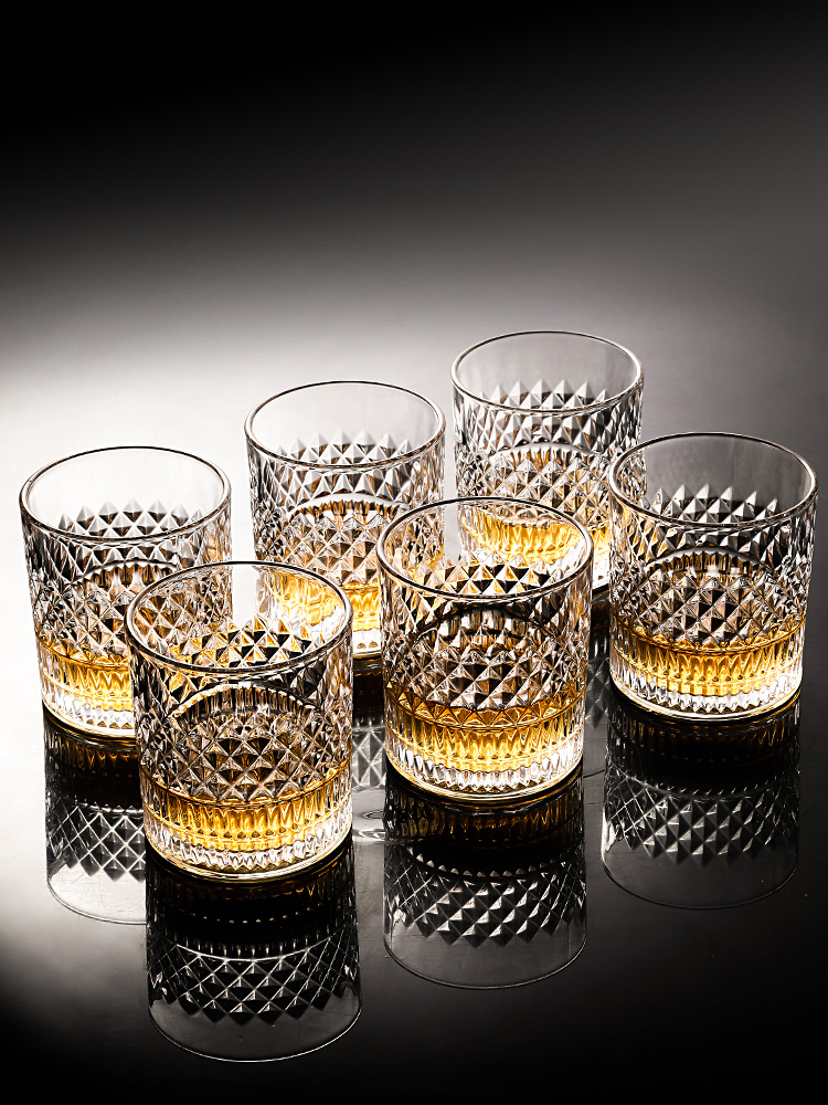 威士忌酒杯家用啤酒杯玻璃杯套装高颜值网红酒吧欧式创意洋酒杯子