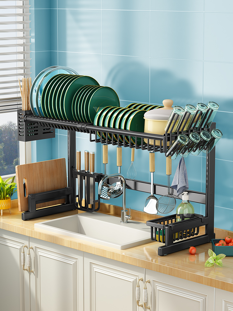 厨房水槽可伸缩置物架洗碗槽多功能用品放碗架沥水架碗筷水池收纳