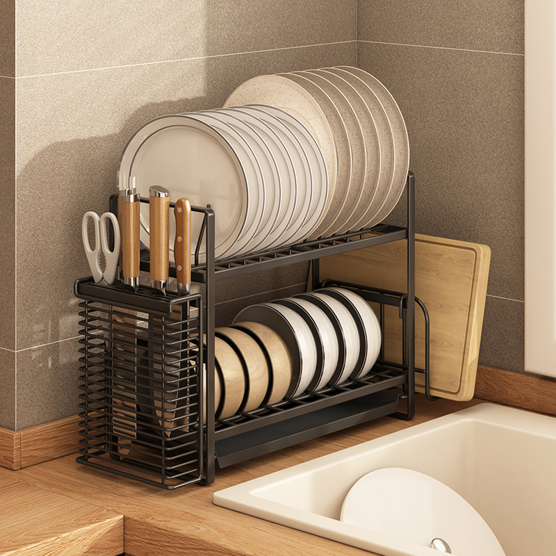 超窄厨房碗碟收纳架沥水晾碗架碗盘子碗筷洗碗餐具台面沥水架窄边