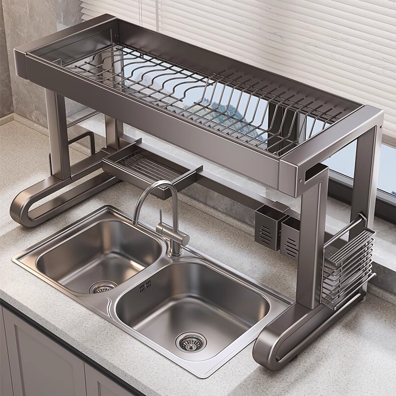 新款厨房水槽置物架多功能碗碟收纳架台面碗架水池上放碗盘沥水架