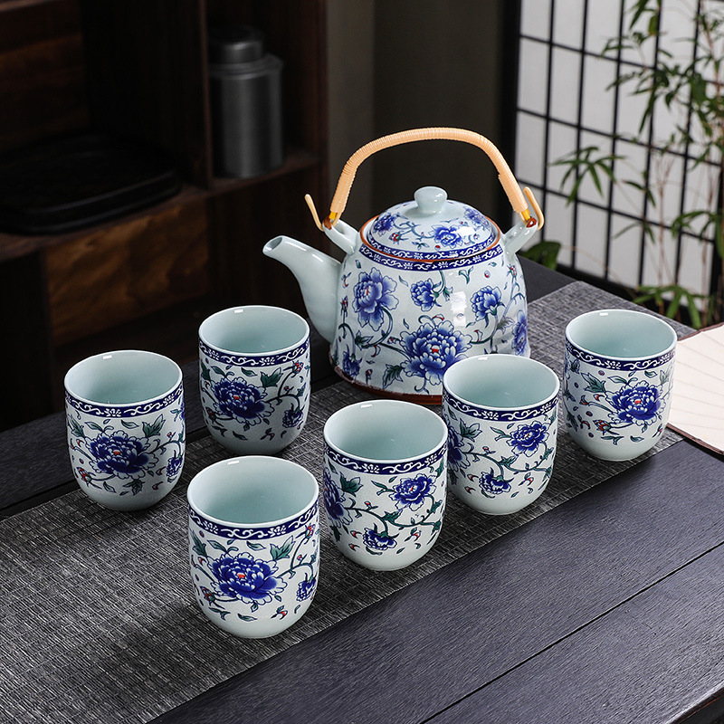 大容量900ml陶瓷茶壶功夫茶具套装一整套中式风家用商务随手礼