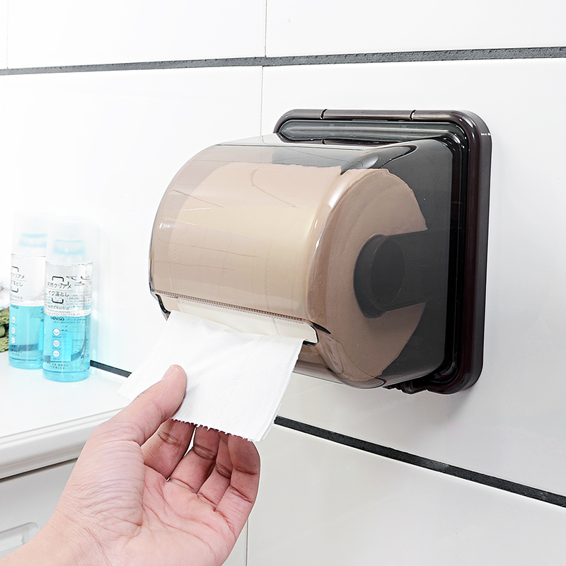 卫生间厕所纸巾盒免打孔创意卷纸架吸盘壁挂式纸筒厕纸盒家用防水