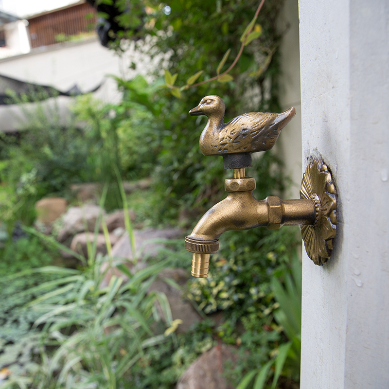 户外动物入墙单冷水龙头庭院全铜花园阳台防冻防晒洗衣机创意鸭子