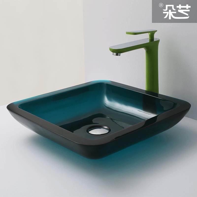 专用卫浴 个性定制人造石洗面盆 方形半透明洗手盆台上盆 艺术洗
