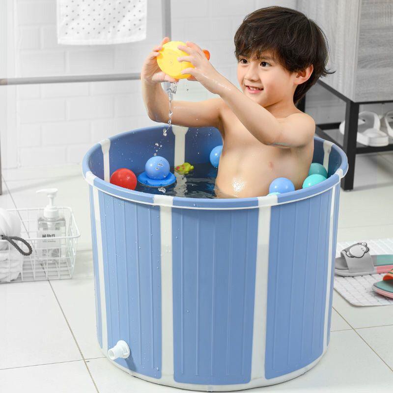 儿童洗澡桶婴儿游泳泡澡桶可折叠宝宝浴盆小孩大童沐浴桶家用浴缸