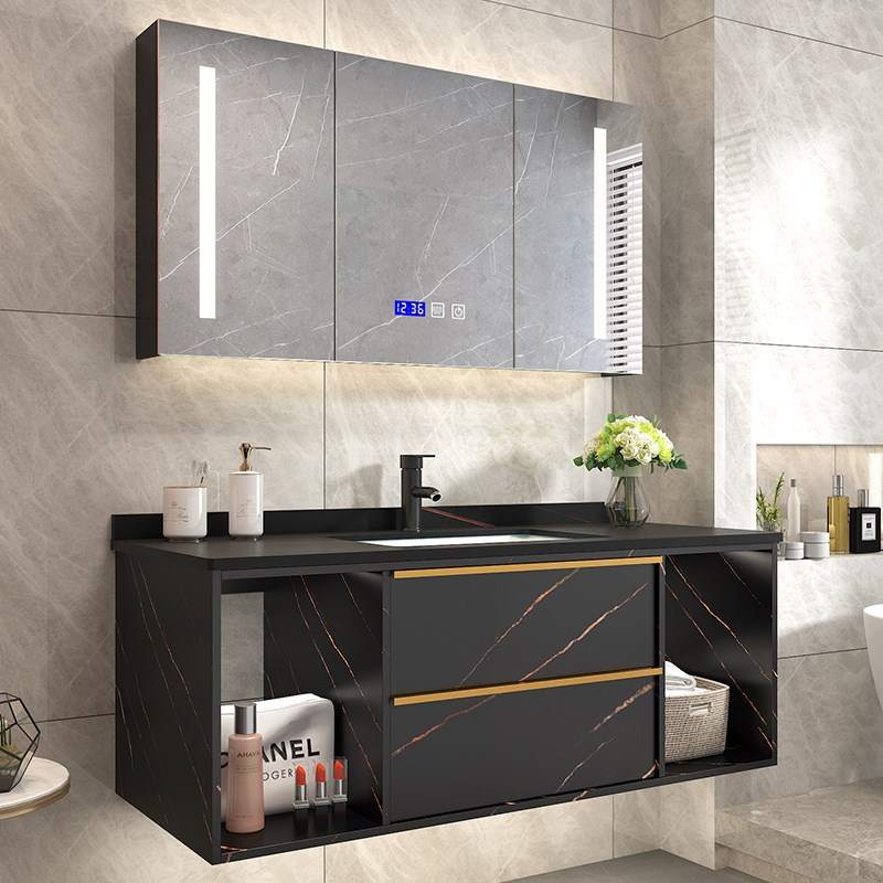 卫浴现代简约智能岩板浴室柜组合卫生间一体洗漱台洗手池洗脸盆柜