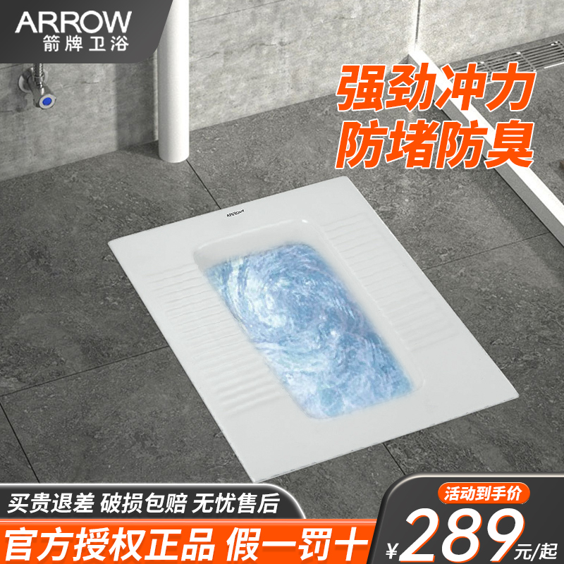 ARROW箭牌卫浴蹲便器蹲坑式家用卫生间厕所蹲厕水箱整套装AE5007