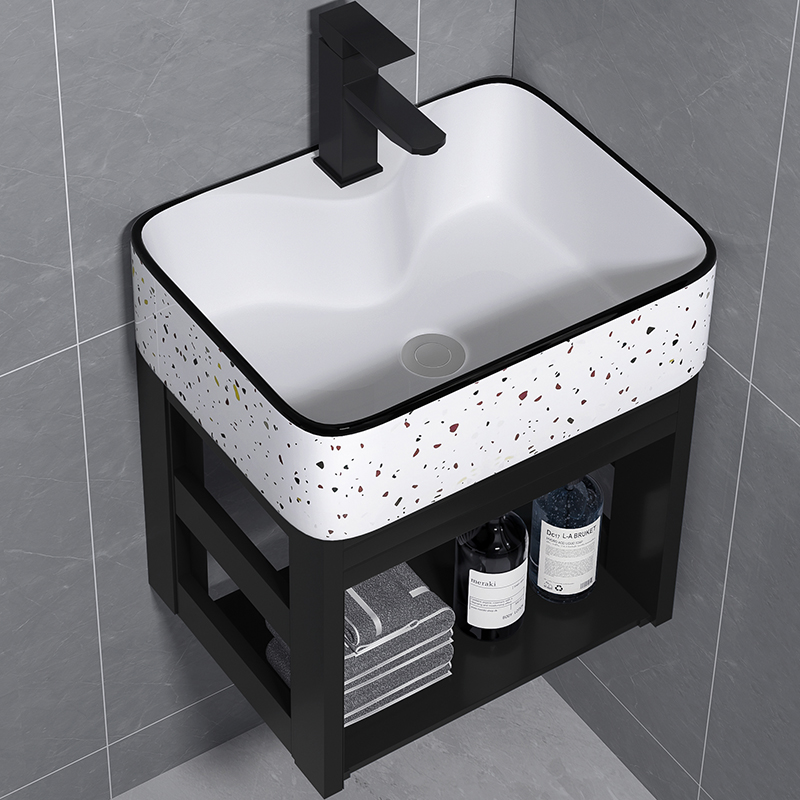 小户型挂墙式洗手盆柜组合陶瓷洗脸盆卫生间防水简易壁挂盆洗漱池