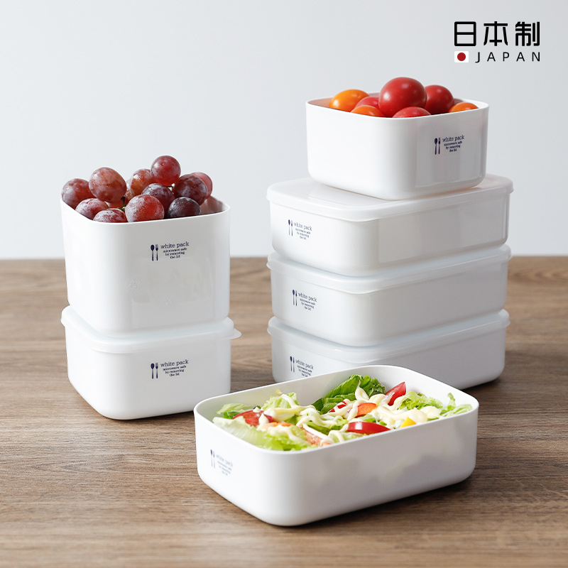 日本进口上班族便当盒饭盒冰箱保鲜盒可微波水果冷藏收纳盒耐高温