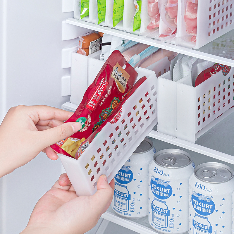 日本进口冰箱冷冻收纳夹保鲜盒塑料袋格子食物冻肉密封整理神器