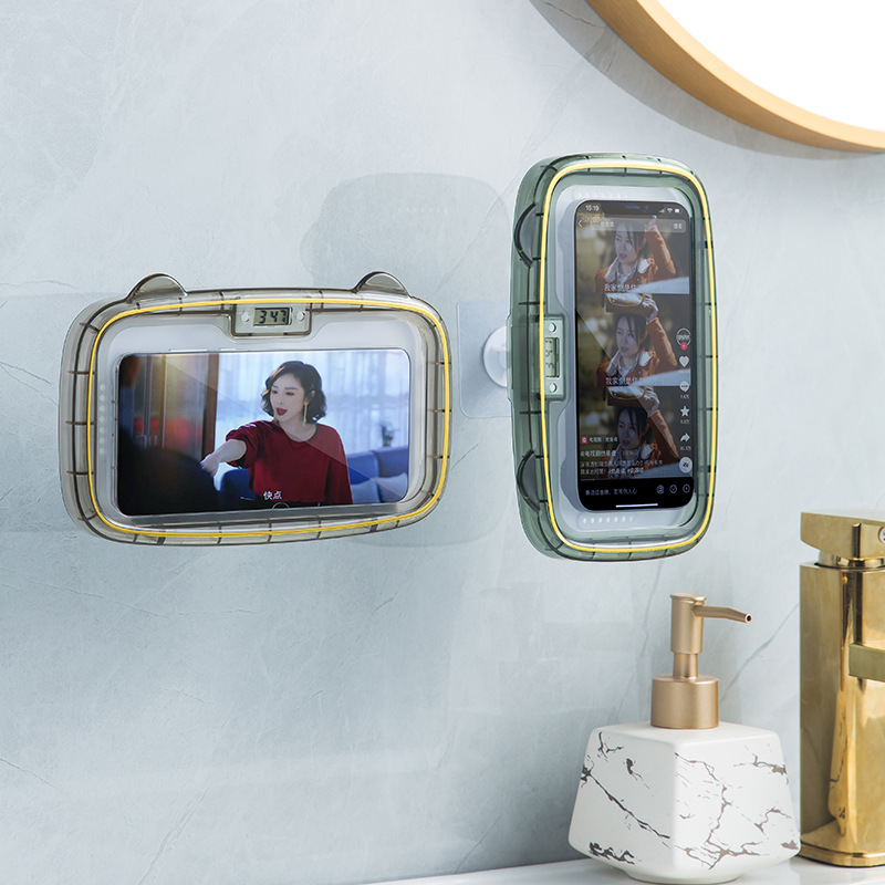 可旋转浴室防水手机盒卫生间淋浴房洗澡玩看电视剧追剧手机支架