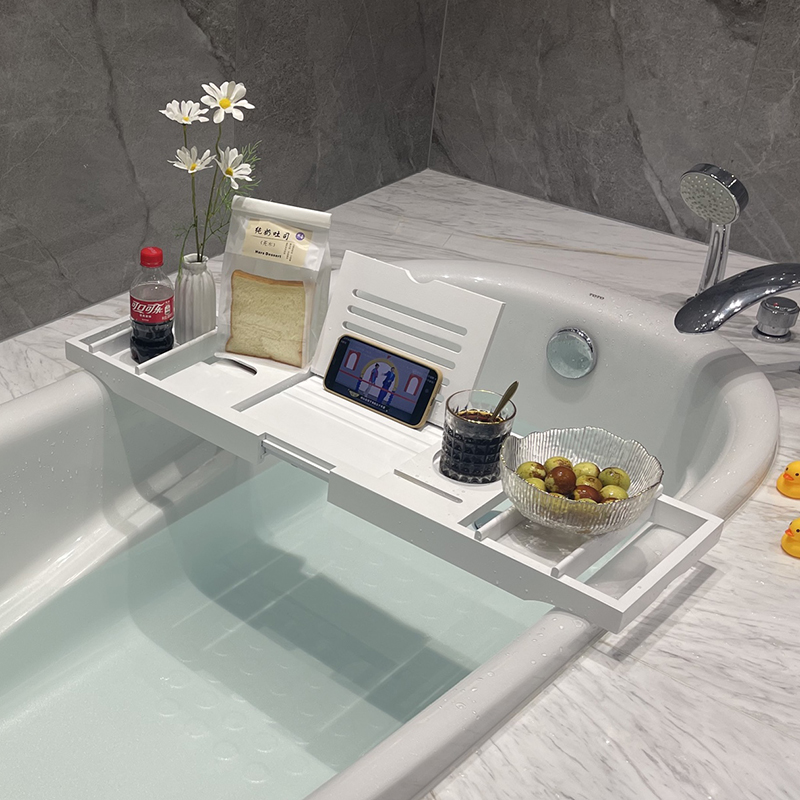 浴缸置物架伸缩防滑浴缸架卫生间浴缸边支架spa泡澡神器红酒架子