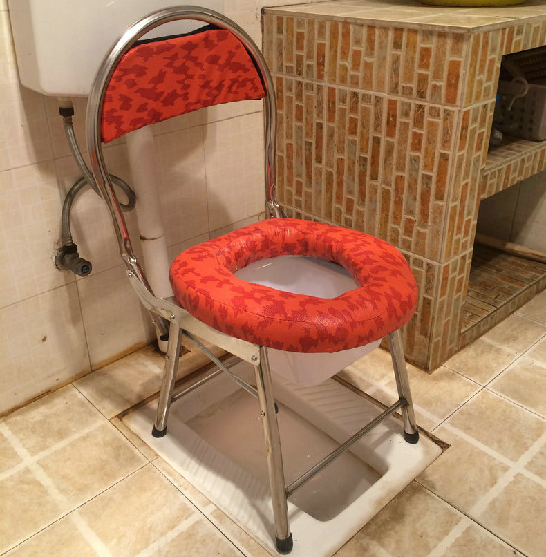 不锈钢坐便器椅子折叠简易 老人孕妇老年人病人坐厕所椅子大便椅
