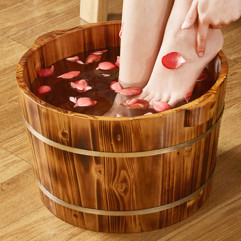 泡脚木桶按摩泡脚桶家用木质洗脚桶碳化实木足浴洗脚盆木盆泡脚盆