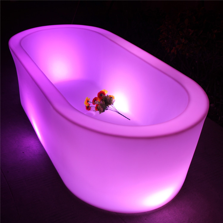 LED发光七彩创意浴缸浴盆独立式冲浪按摩浴池家用普通塑料浴缸