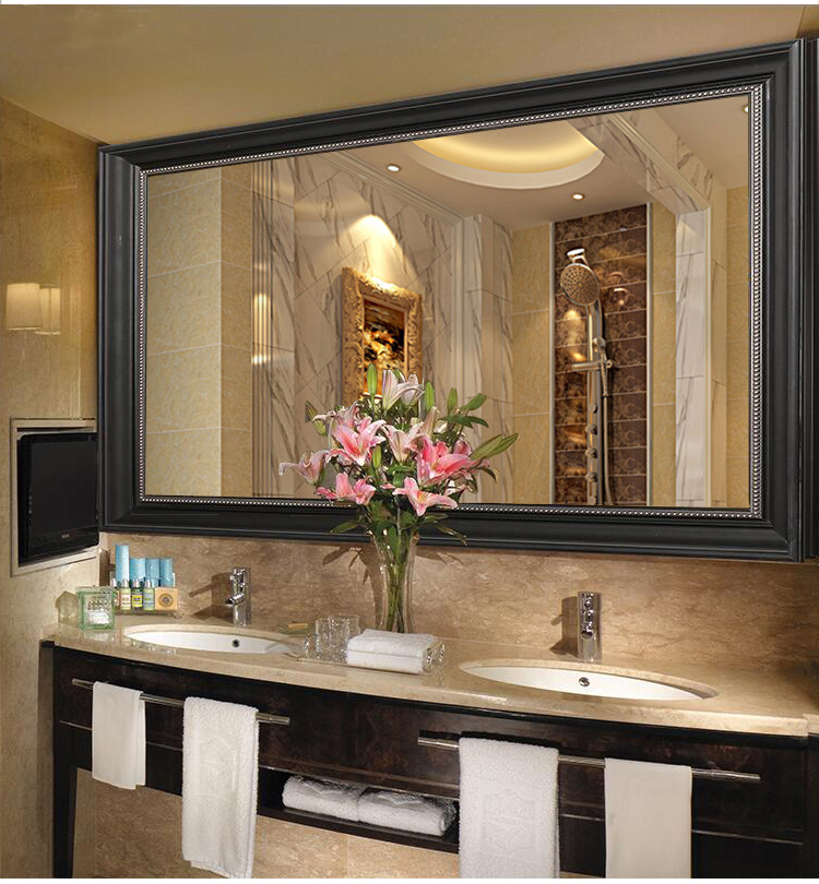 美式卫浴镜穿衣镜子 定做壁挂镜子 欧式复古浴室柜镜卫生间梳妆镜