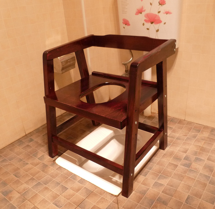 实木坐便椅老人座便器孕妇方便椅移动马桶扶手厕所椅大便椅坐厕凳