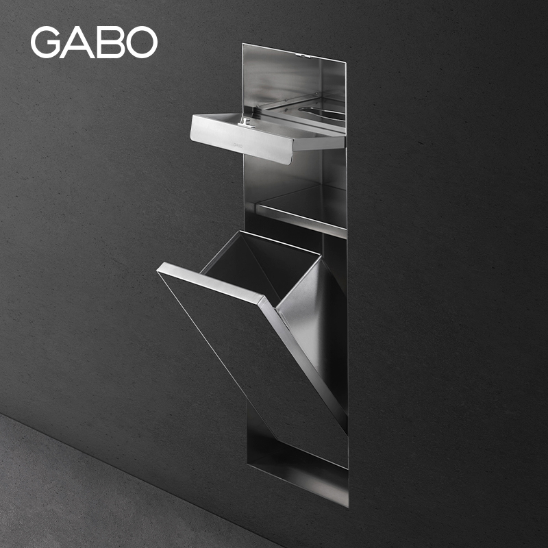 观博GABO 304不锈钢隐藏式垃圾桶卫生间暗装嵌入式纸巾盒 2722