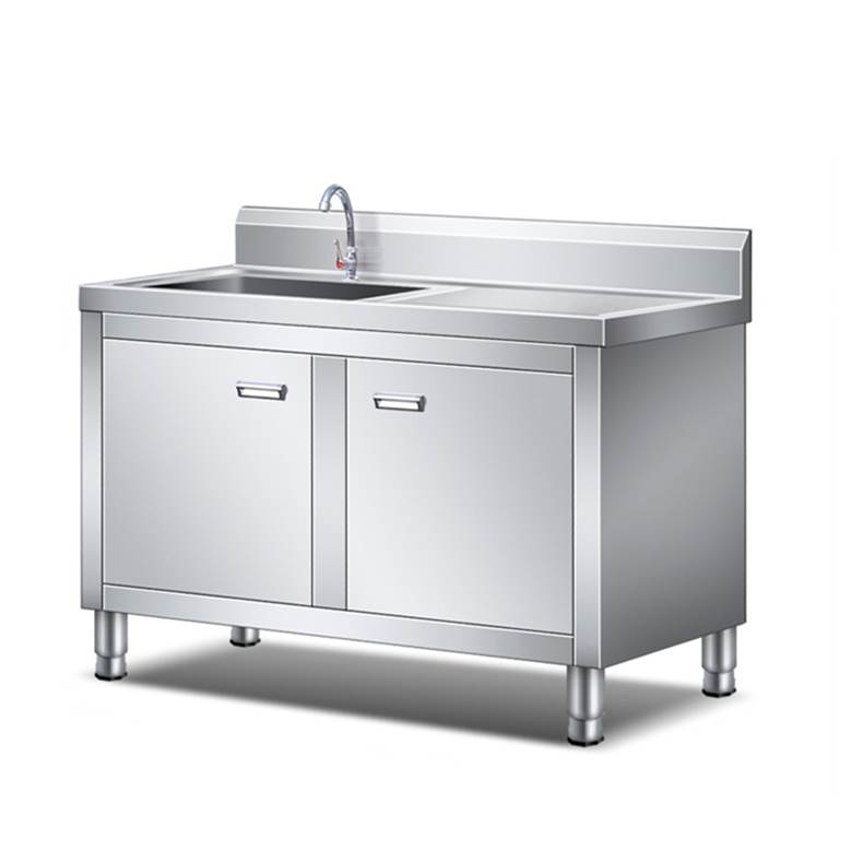 家用304不锈钢水池柜式商用水槽双池厨房洗菜盆一体柜食堂洗碗池