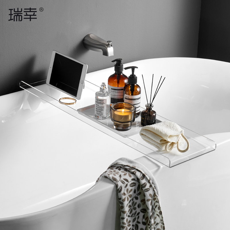 新品浴室亚克力浴缸架北欧风酒店卫生间多功能黑色置物架泡澡收纳
