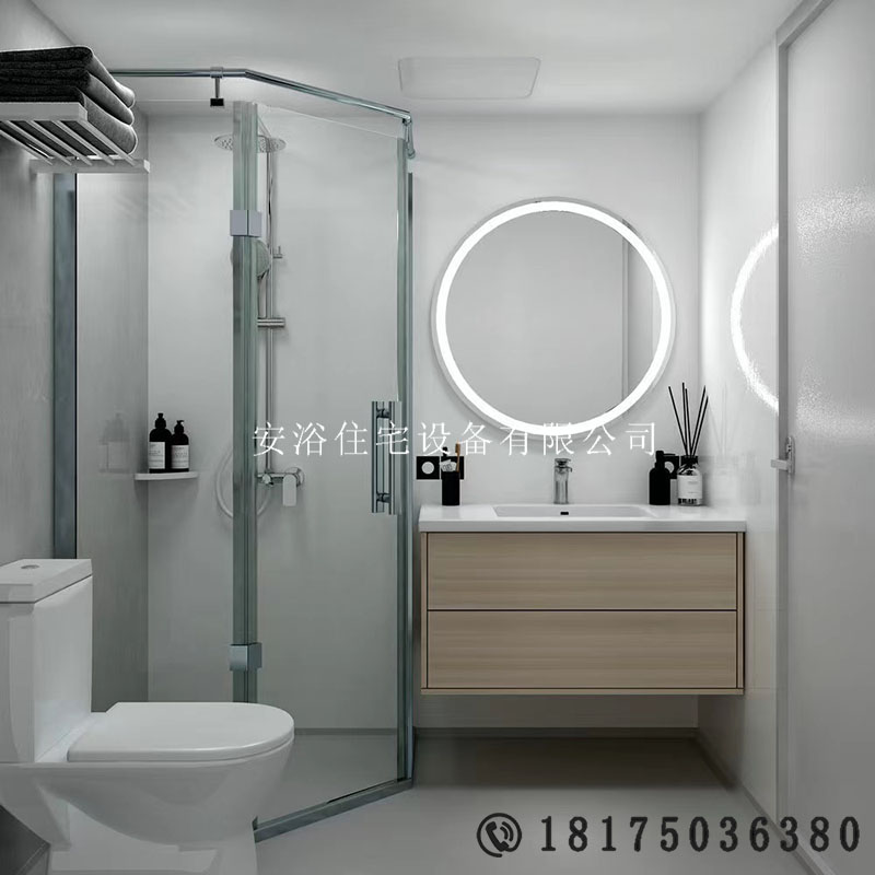整体淋浴房一体式卫生间家用玻璃隔断干湿分离浴室房集成洗澡间