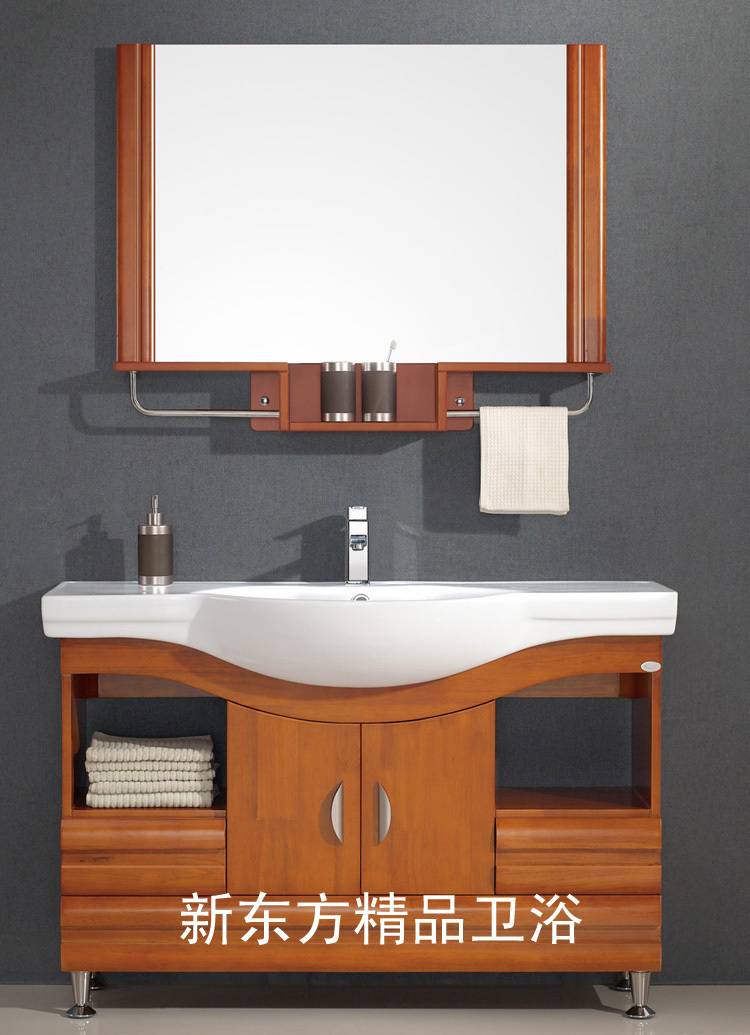 美式橡木浴室柜组合实木卫浴柜洗脸盆柜组合洗手盆柜组合DF862