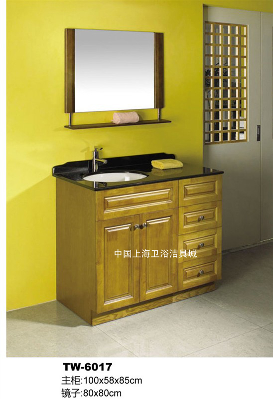 美式欧式橡木浴室柜组合实木卫浴柜洗脸盆柜组合洗手盆柜 166