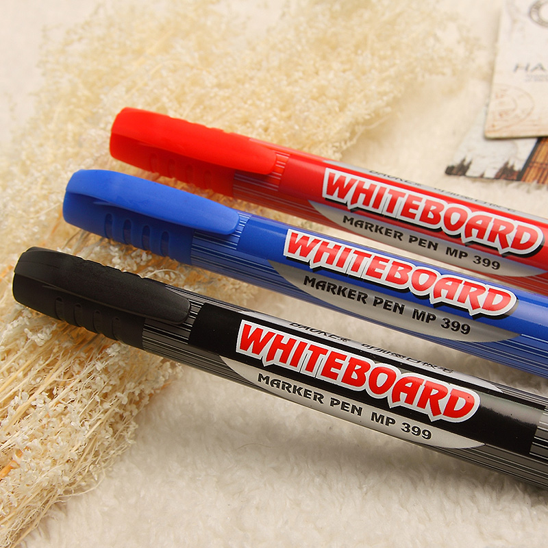 宝克MP399可加墨白板笔水性黑色红色蓝色易擦粗头白板水性笔一盒12支