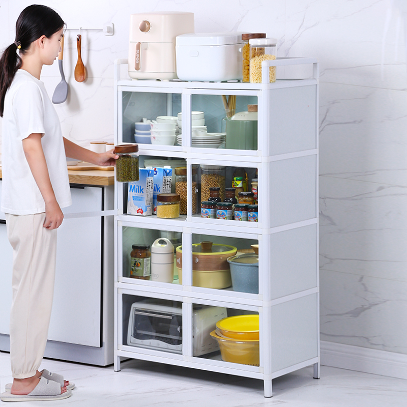 碗柜厨房家用储物柜简易s餐边柜整理收纳柜子厨房橱柜置物柜带门