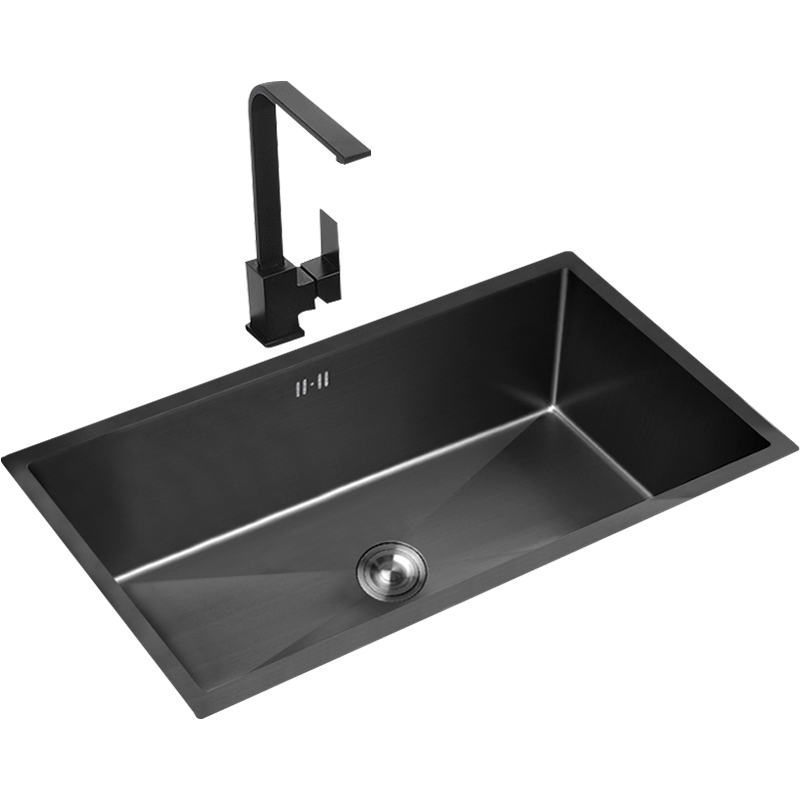 韦普厨房黑色水槽大单槽洗菜盆套餐不锈钢厨房水池台上Z台下洗碗