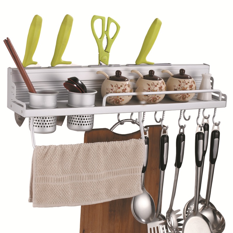 推荐厨房置物架太空铝挂件厨卫用品五金挂架厨具刀架调味料免打孔