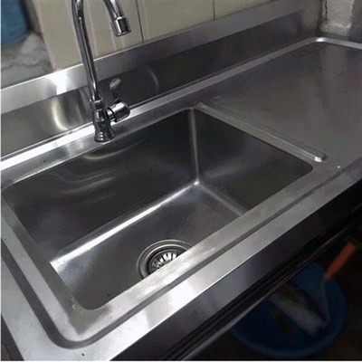 现货速发厨房不锈钢水槽一体集成台面盆加长洗手单池一体托架工作