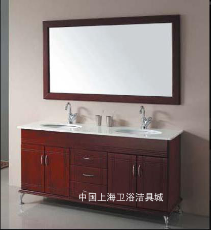 速发美式欧式橡木浴室柜组合实木浴柜洗脸盆柜组合洗手盆柜 SH156