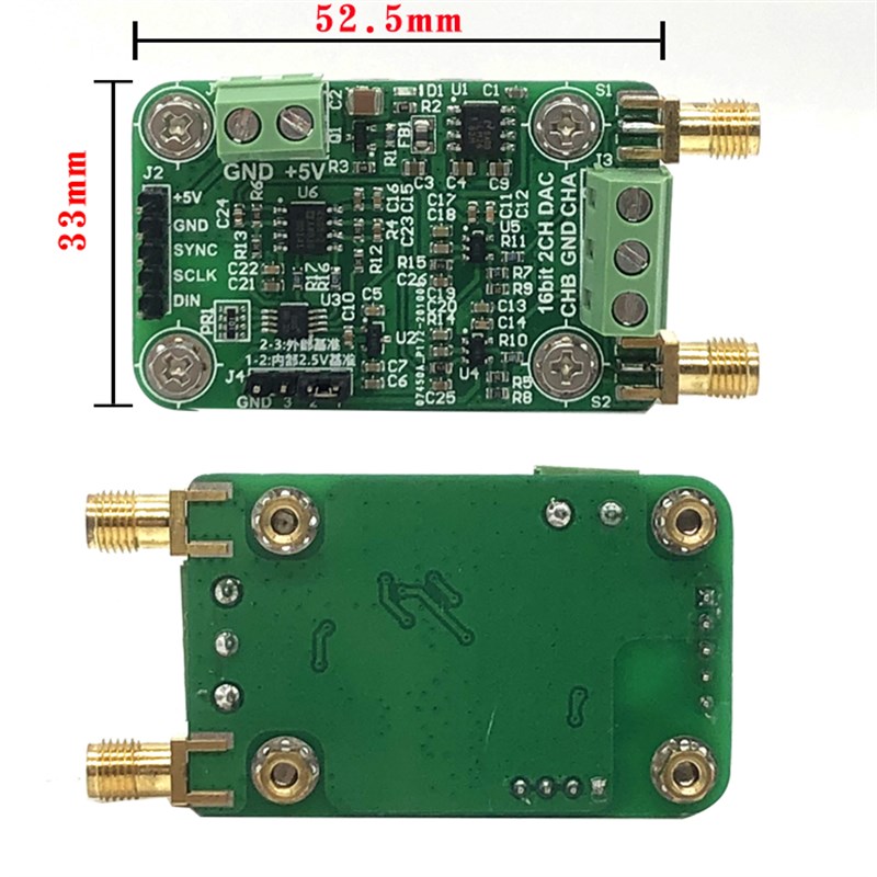 新品DAC8552模块n 高精度16位双路电压输出数模转换器 ±5V可调DA