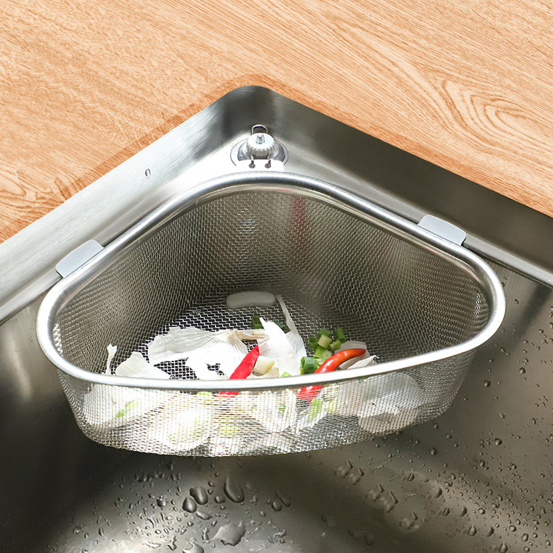 不锈钢厨房水槽垃圾过滤网三角水池沥水篮剩菜剩饭洗菜盆洗碗槽漏