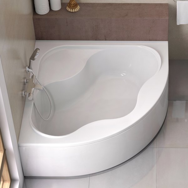 直销新品浴缸浴盆双m人三角形扇形 家用情侣切角三角半圆弧形1.1m