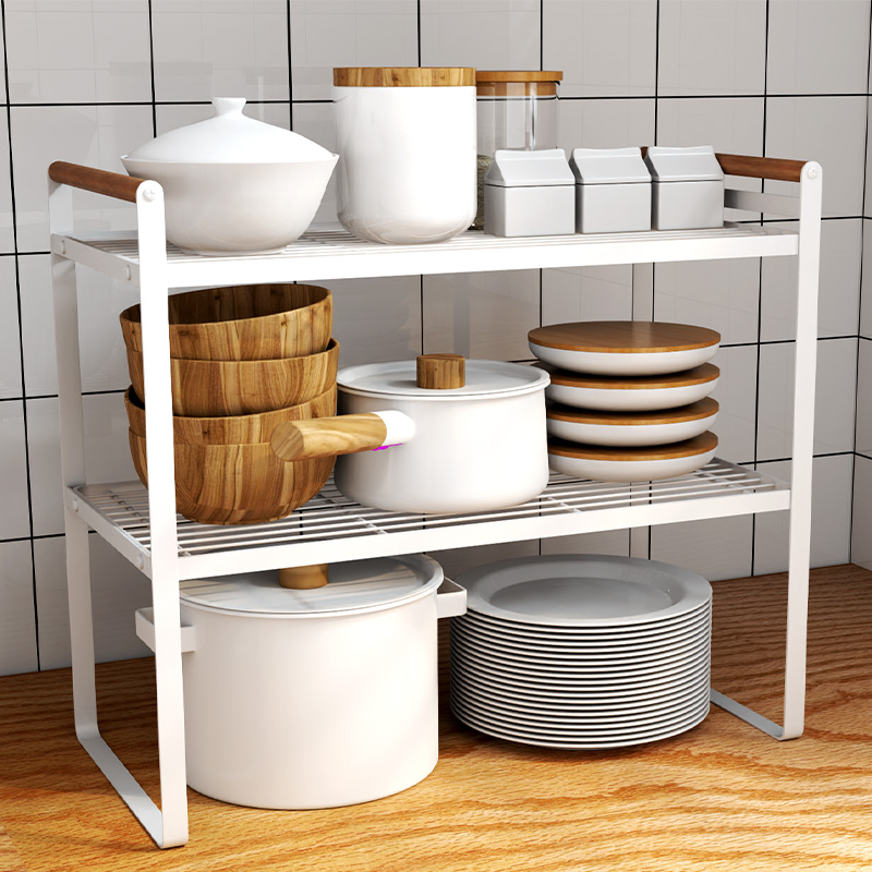 极速厨房桌面多层收纳架居家双层储物橱柜分层置物架下水槽放碗盘