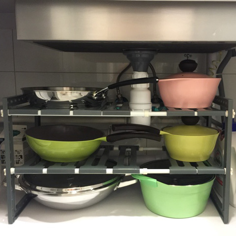 极速加宽 水槽置物架厨房下水管架可伸缩多功能橱柜收纳水池架子
