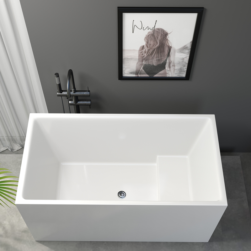 免安装方形浴缸家用亚克力无缝一体加深可移动浴缸V小户型定制小